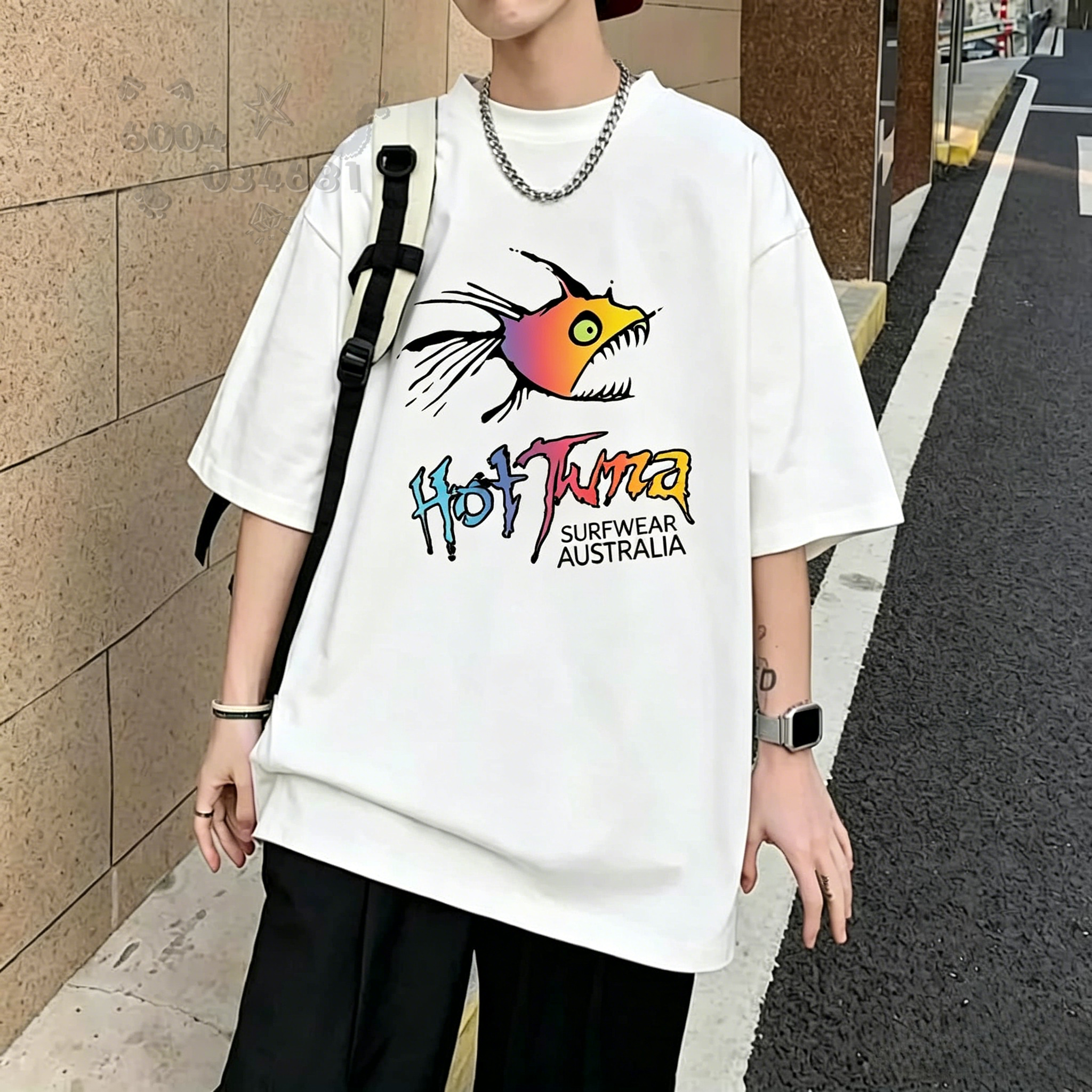 Summer Clothing Label - Men's round-neck cotton T-shirt, summer youth