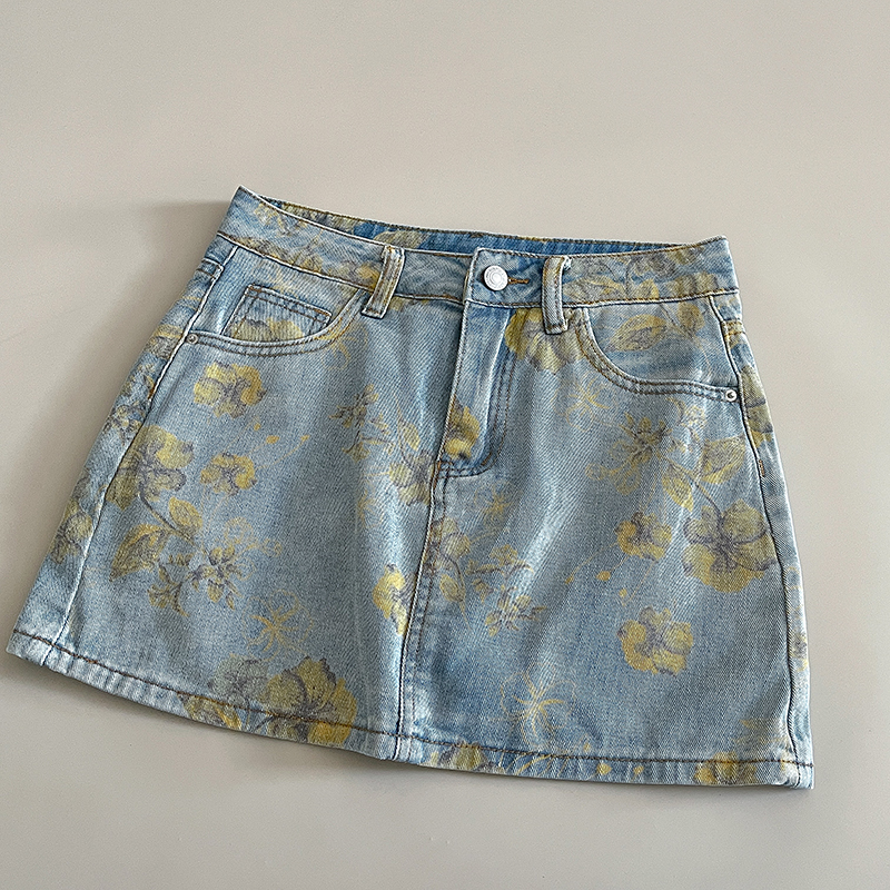 Elegant Women Denim Skirt Yell - Soft Summer Yellow Clothing recensie en prijs