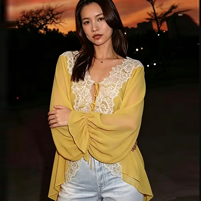 Lace Women's Shirts Blouse Sum - Summer Youth Clothing recensie en prijs