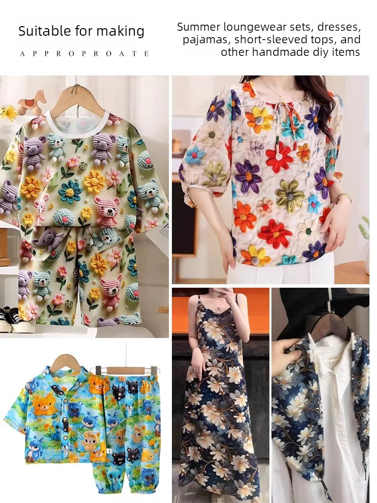 3D Printed Flower Rayon Fabric - Soft Summer Yellow Clothing recensie en prijs