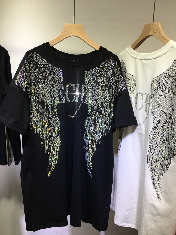L-4XL Oversize Rhinestone Ange - Summer Clothing Brands For Women recensie en prijs