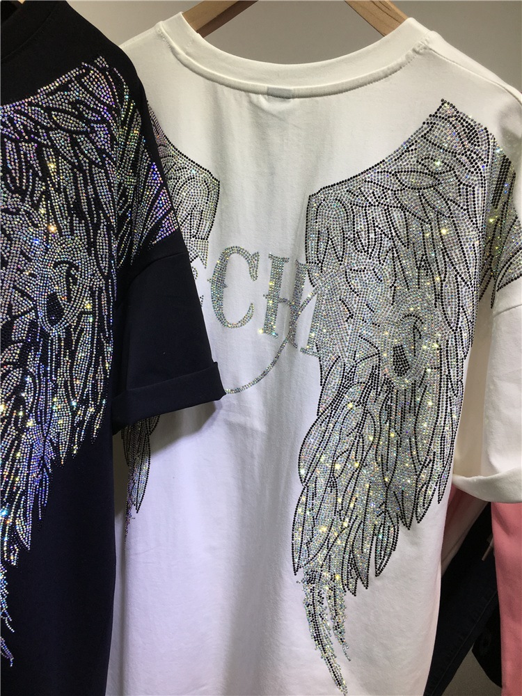 L-4XL Oversize Rhinestone Ange - Summer Clothing Brands For Women recensie en prijs