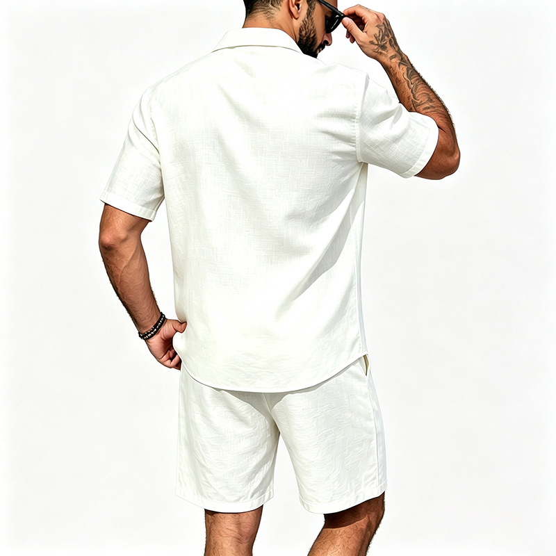Men Linen Two Piece Outfit Sho - Summer Clothing Sets Men recensie en prijs