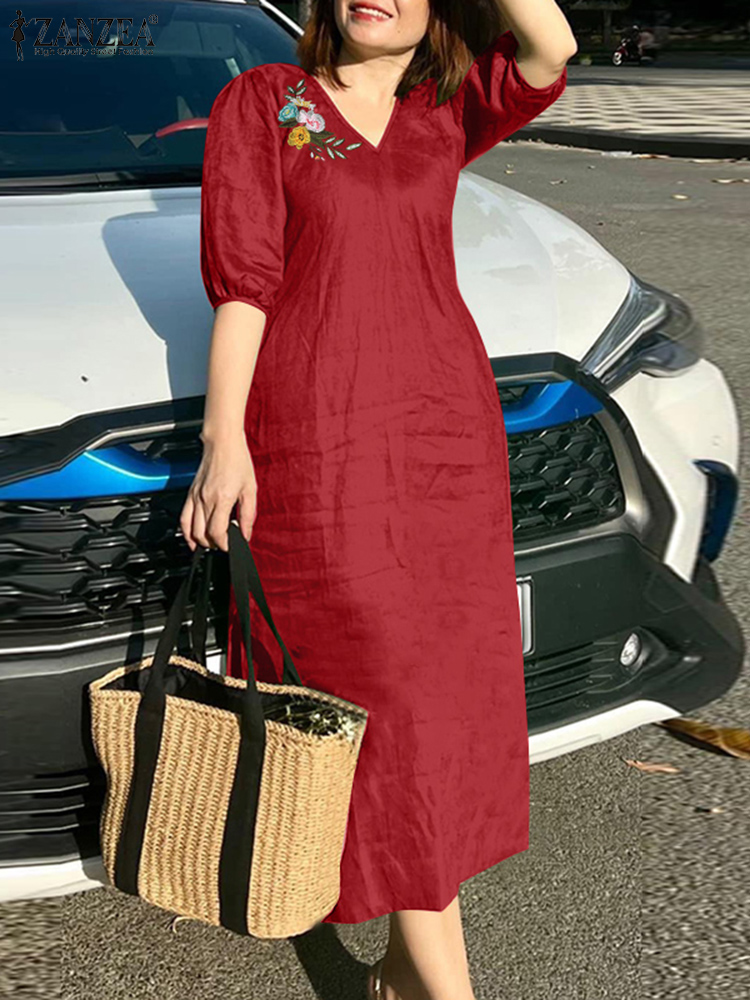 2024 ZANZEA Summer Fashion Wom - Sundress Midi Floral recensie en prijs
