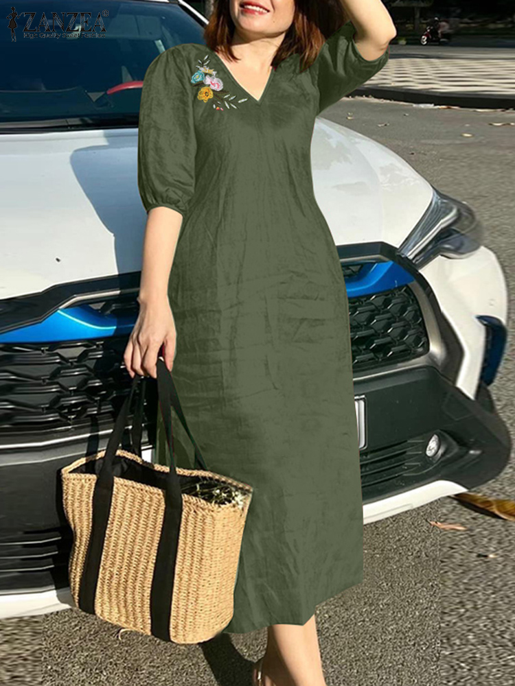 2024 ZANZEA Summer Fashion Wom - Sundress Midi Floral recensie en prijs