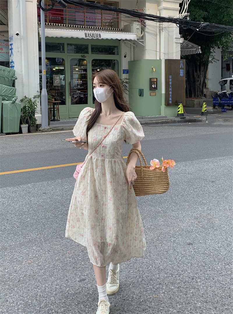 Floral Print Midi Dress, Squar - Sundress Midi Floral recensie en prijs