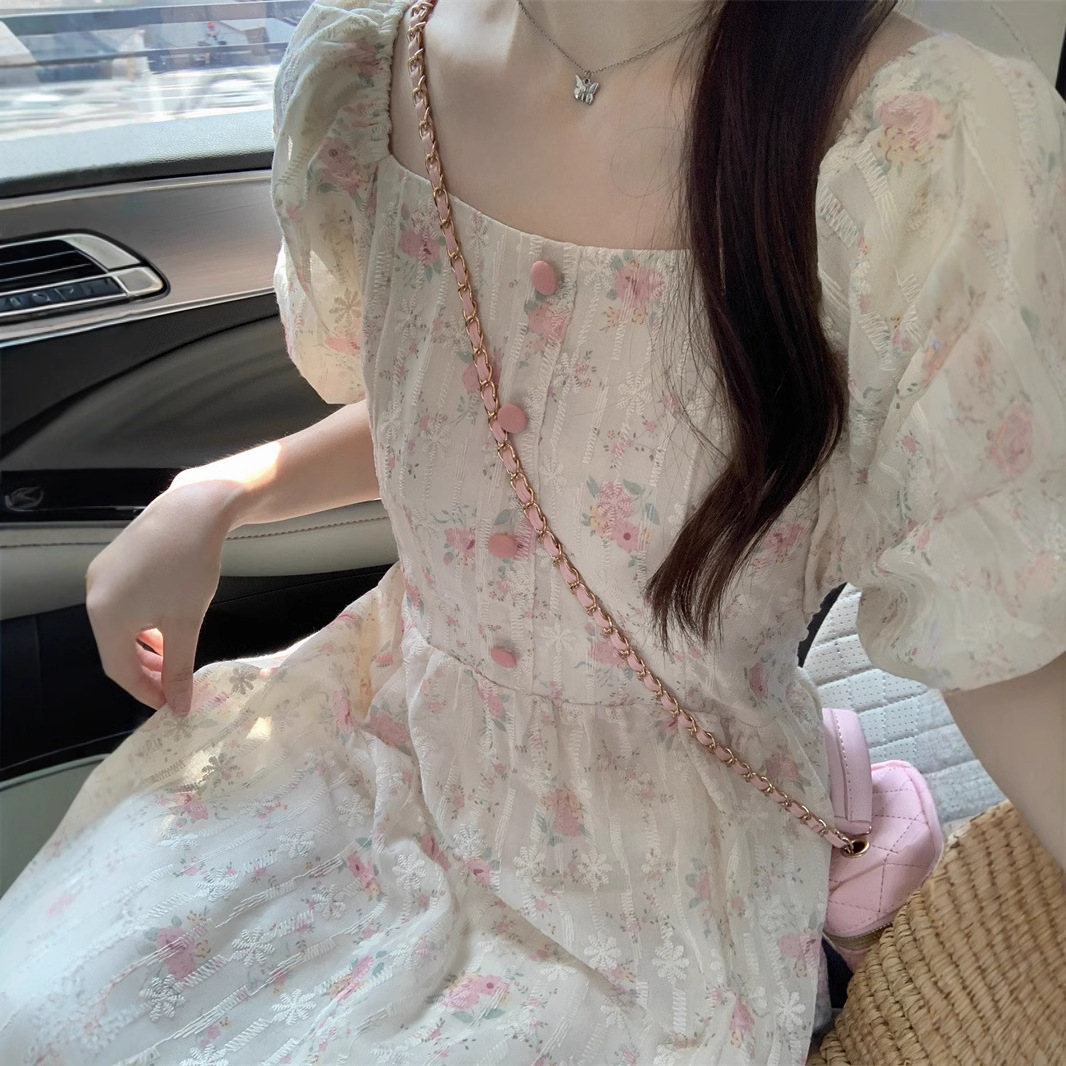 Floral Print Midi Dress, Squar - Sundress Midi Floral recensie en prijs
