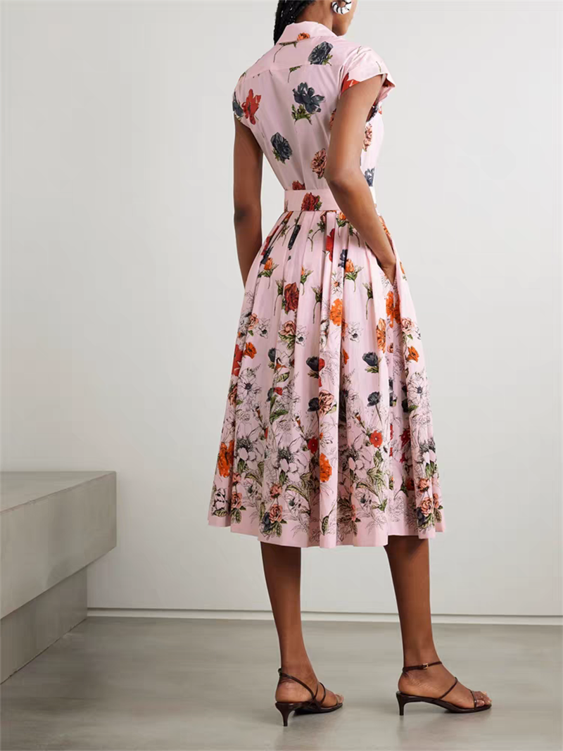 2025 Vintage Floral Print Shir - Sundress Midi Floral recensie en prijs