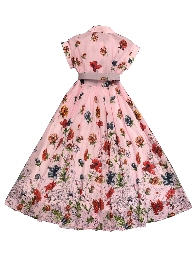 2025 Vintage Floral Print Shir - Sundress Midi Floral recensie en prijs