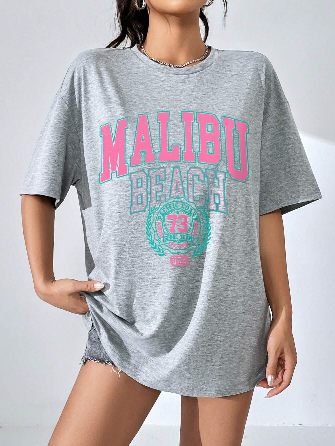 Malibu Beach Letter Print Prin - Summer Clothing Brands For Women recensie en prijs