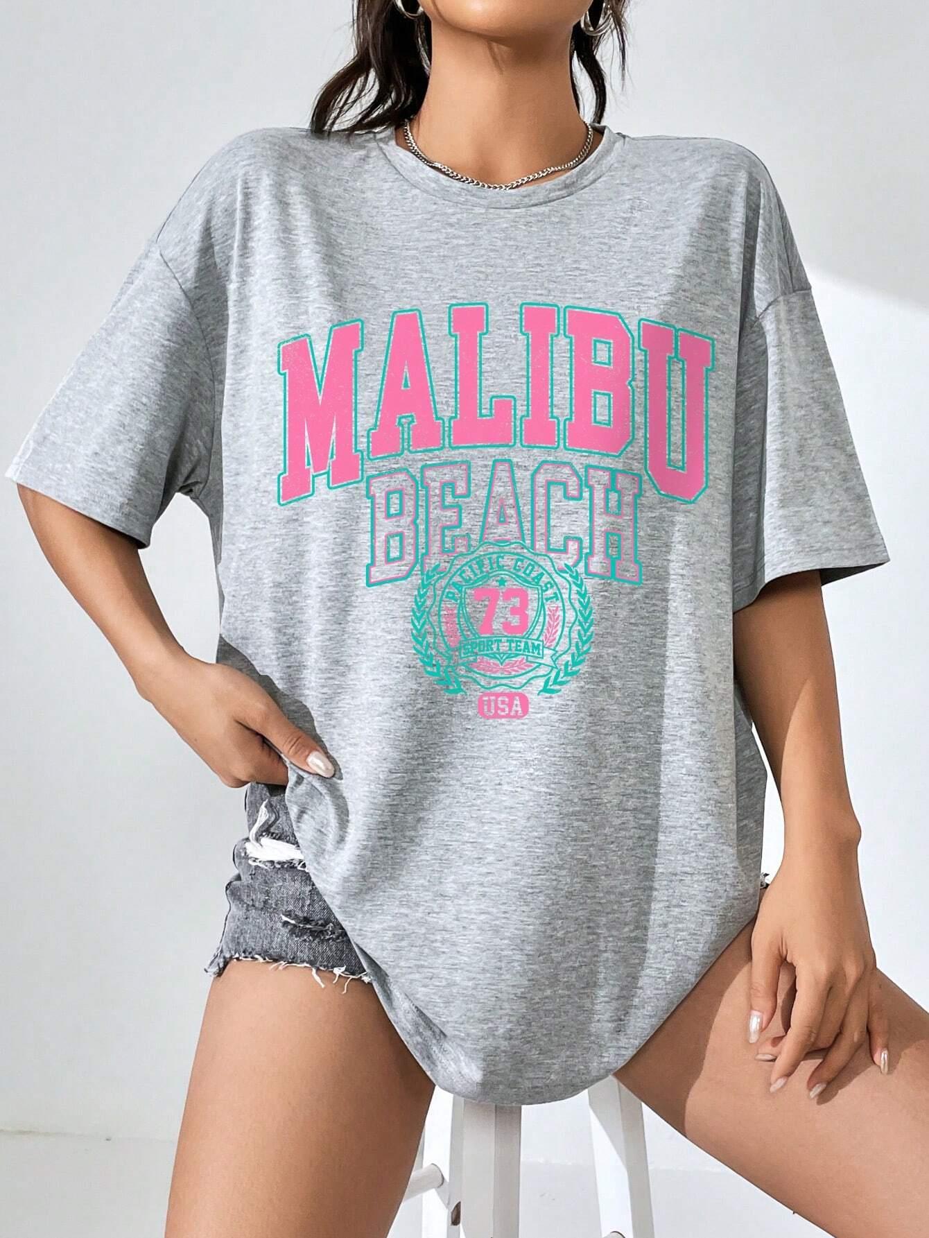 Malibu Beach Letter Print Prin - Summer Clothing Brands For Women recensie en prijs