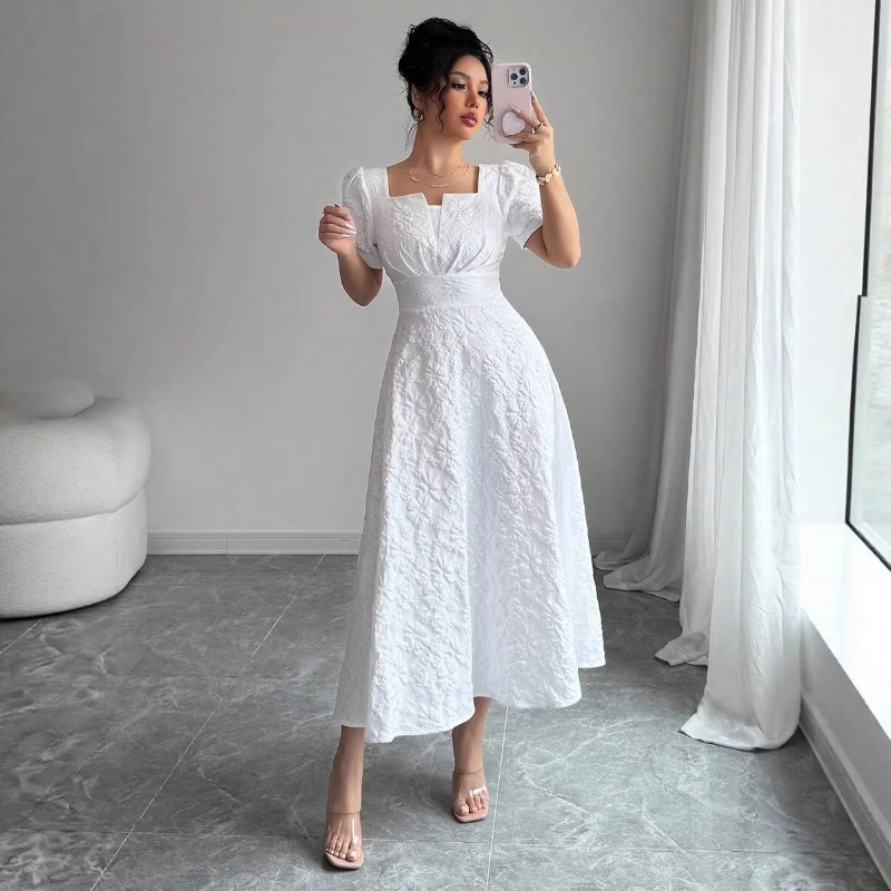 Women White Embossed Floral Mi - Sundress Midi Floral recensie en prijs