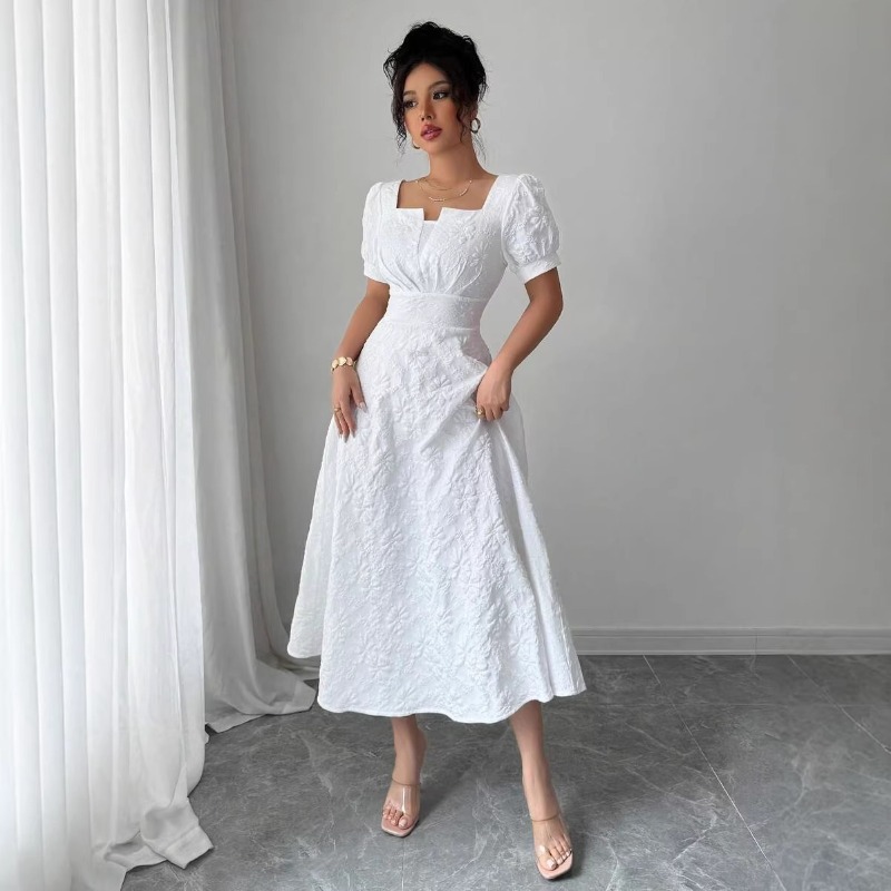 Women White Embossed Floral Mi - Sundress Midi Floral recensie en prijs