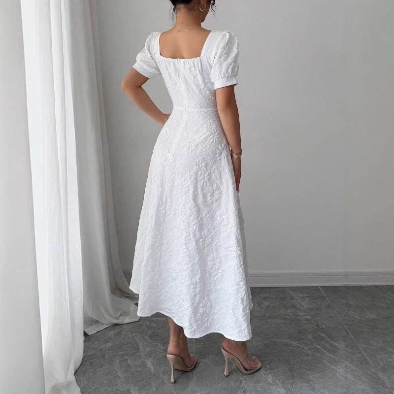 Women White Embossed Floral Mi - Sundress Midi Floral recensie en prijs