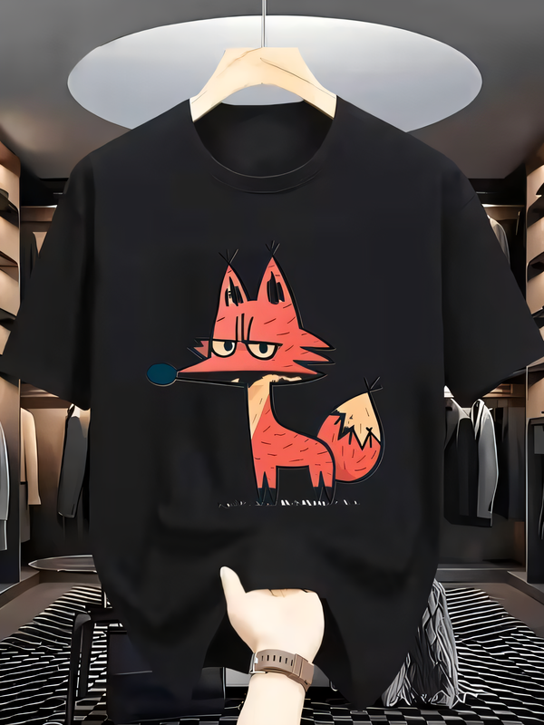 Cartoon Fox Print T-shirt Summ - Summer Clothing Cartoon recensie en prijs