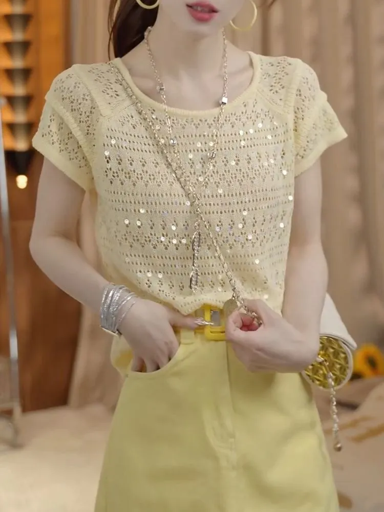 Sweet Trends Sequin Knitted Pu - Summer Clothing Yarn recensie en prijs