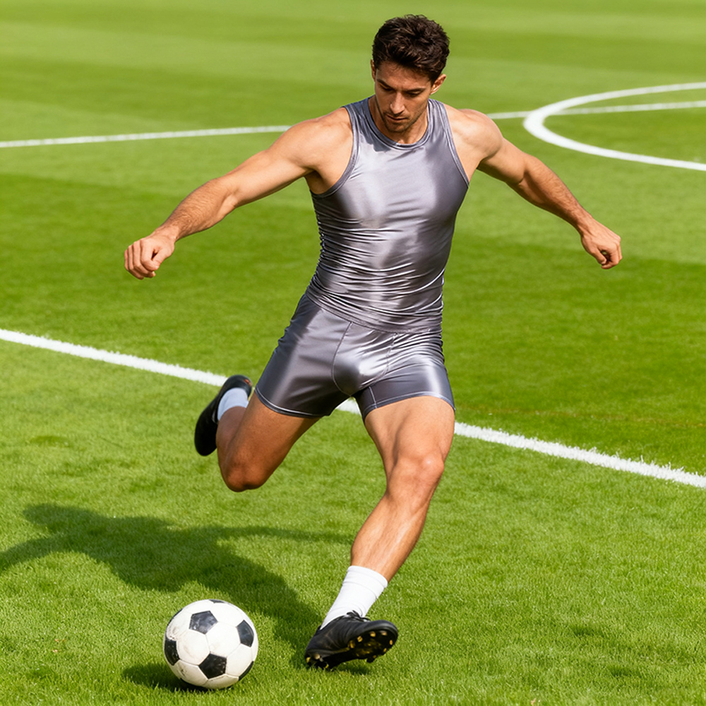 Men Silky Glossy Shiny Tracksu - Tank Top Breathable recensie en prijs