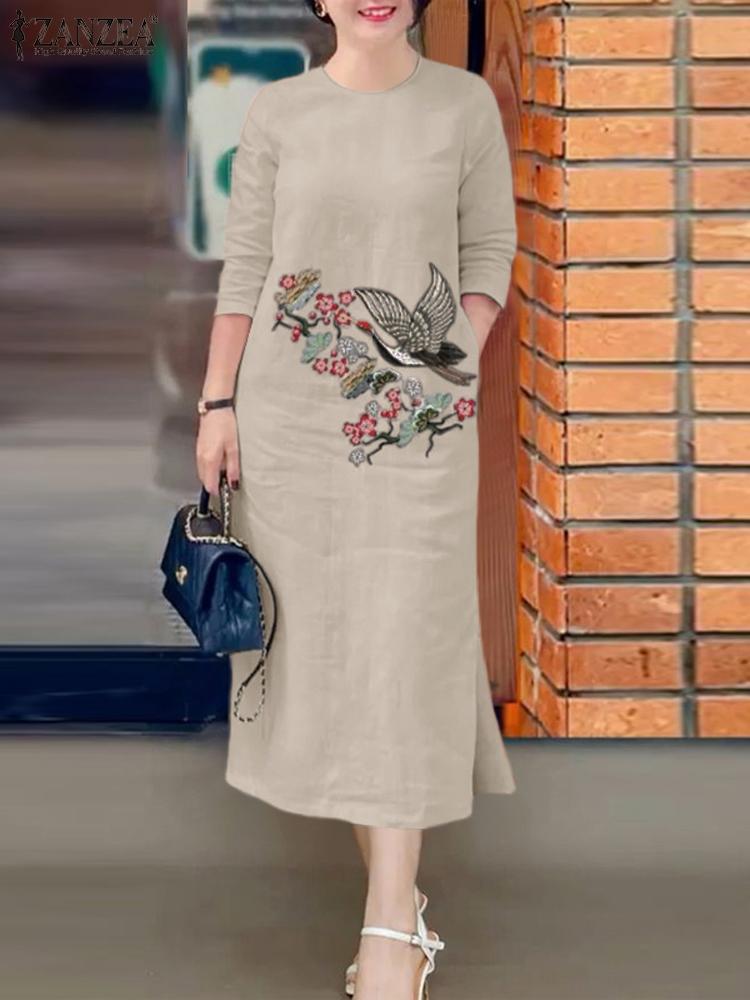 ZANZEA Women Vintage Embroider - Sundress Midi Floral recensie en prijs