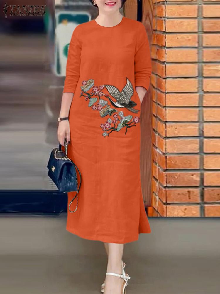 ZANZEA Women Vintage Embroider - Sundress Midi Floral recensie en prijs