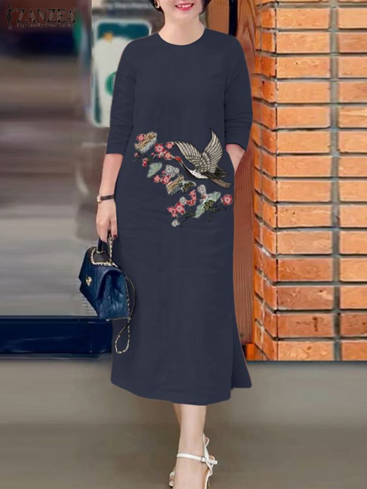 ZANZEA Women Vintage Embroider - Sundress Midi Floral recensie en prijs