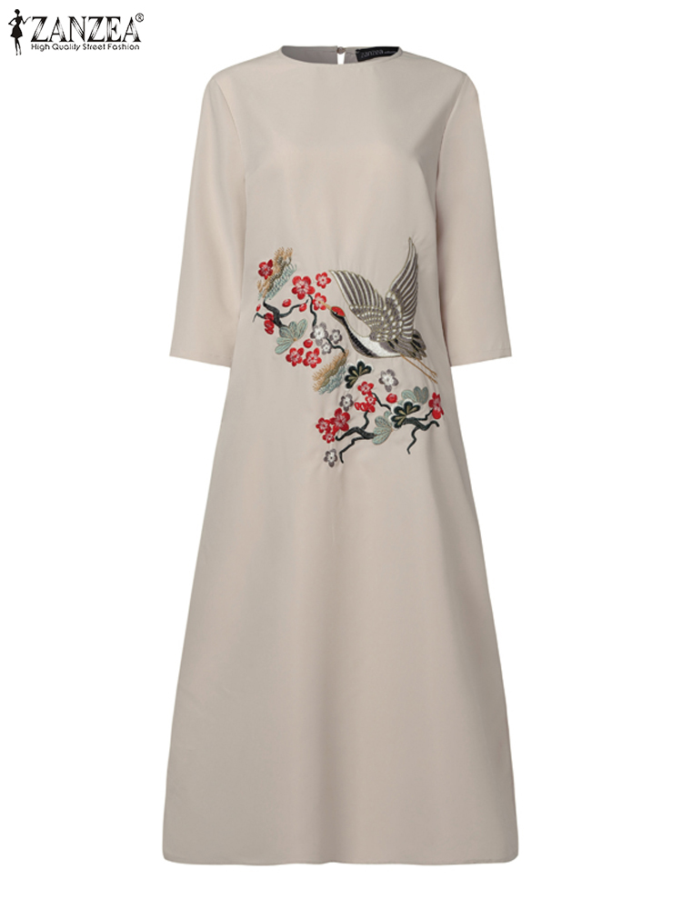 ZANZEA Women Vintage Embroider - Sundress Midi Floral recensie en prijs