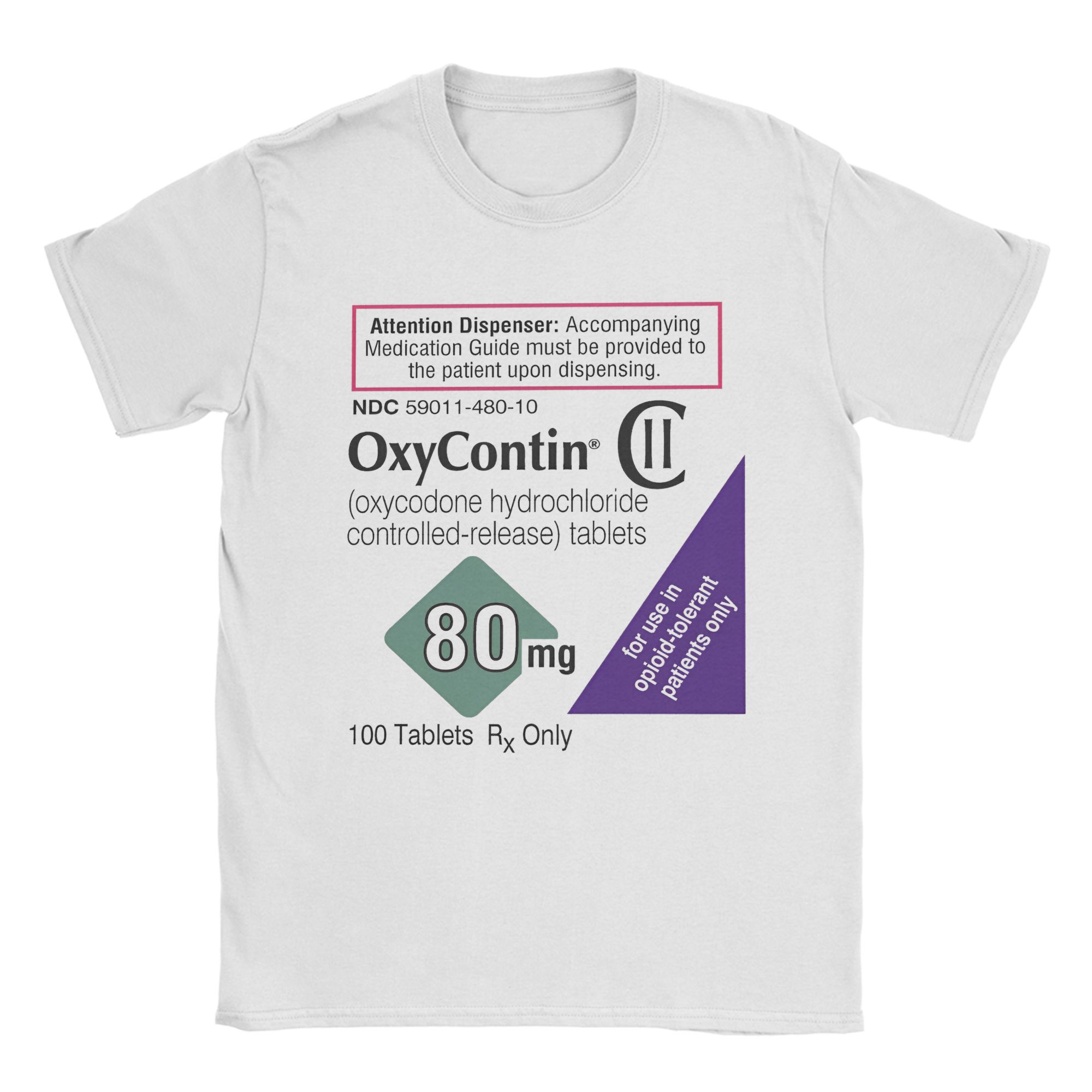 Oxycontin 80mg Label Men's T S - Summer Clothing Label recensie en prijs
