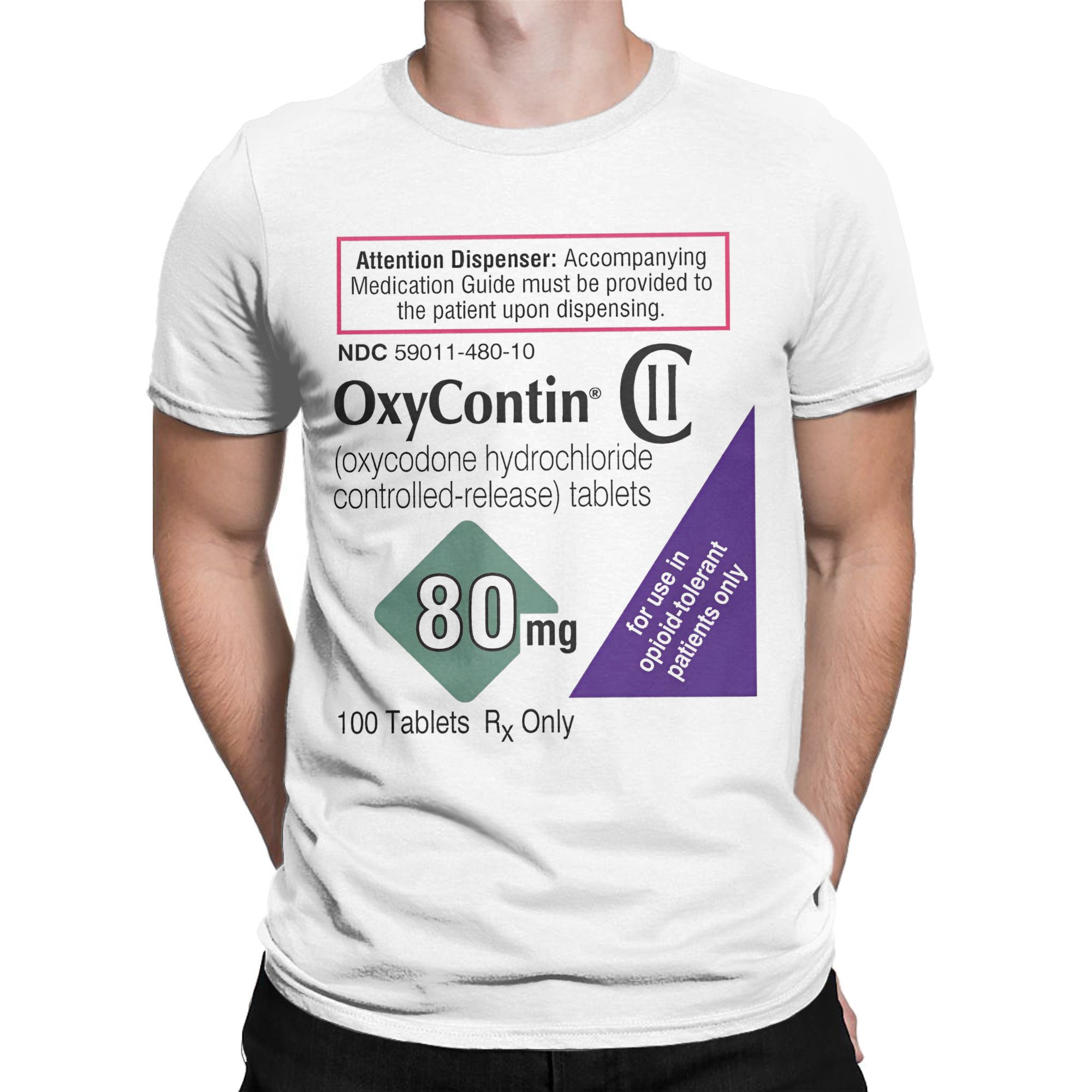 Oxycontin 80mg Label Men's T S - Summer Clothing Label recensie en prijs
