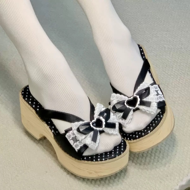 Sweet Bow Wood Grain Thick Bot - Summer Clothing On Sale recensie en prijs