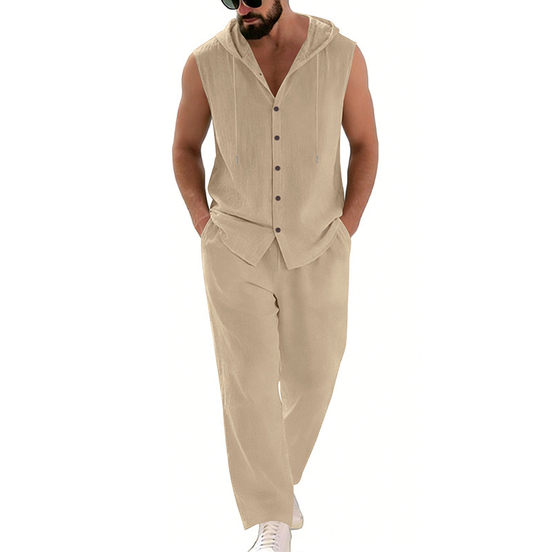 Men's Casual Linen Suit Hooded - Summer Clothing Sets Men recensie en prijs