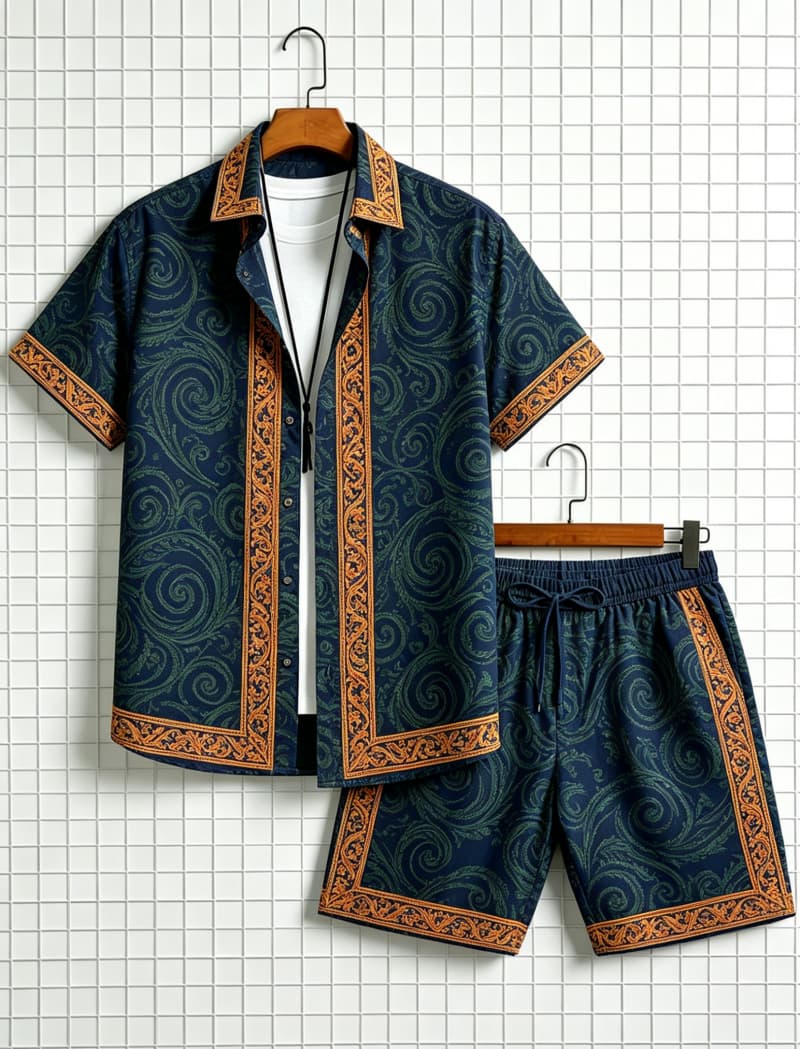 Men's ethnic border printed sh - Summer Clothing Trend recensie en prijs