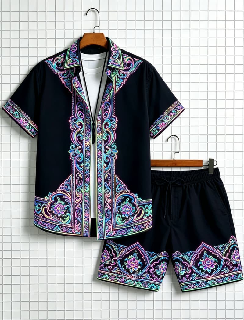 Men's ethnic border printed sh - Summer Clothing Trend recensie en prijs