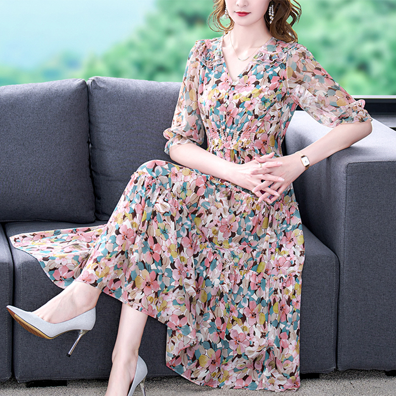 Summer Floral Natural Silk V-N - Sundress Midi Floral recensie en prijs