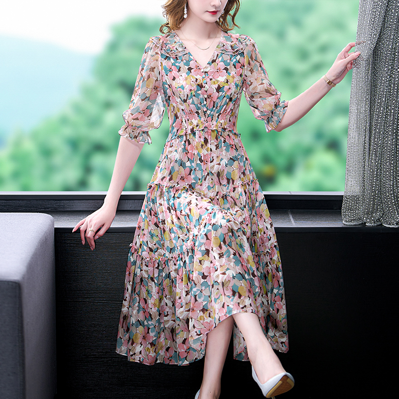 Summer Floral Natural Silk V-N - Sundress Midi Floral recensie en prijs