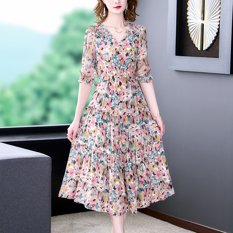 Summer Floral Natural Silk V-N - Sundress Midi Floral recensie en prijs