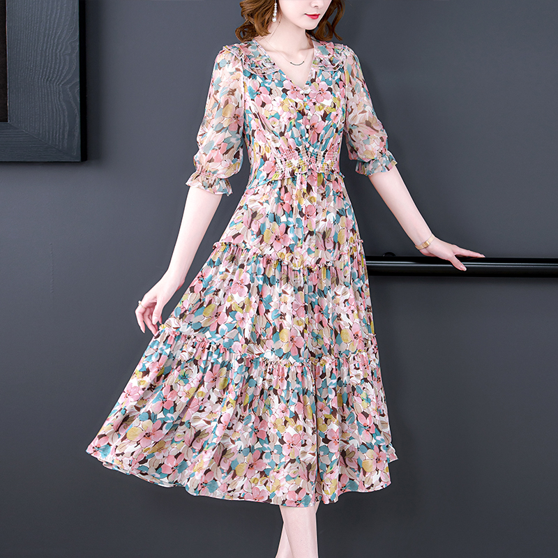 Summer Floral Natural Silk V-N - Sundress Midi Floral recensie en prijs