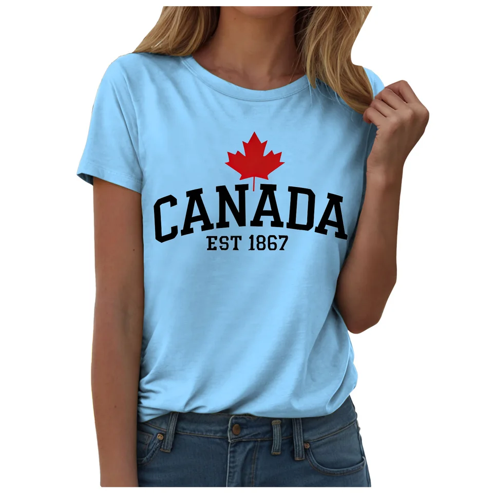 Maple Leaf Flag T-Shirt For Wo - Summer Clothing Women Canada recensie en prijs