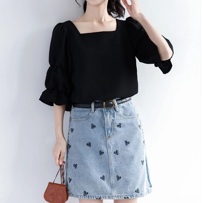 Pleated Short Sleeve Solid Kor - Summer Youth Clothing recensie en prijs