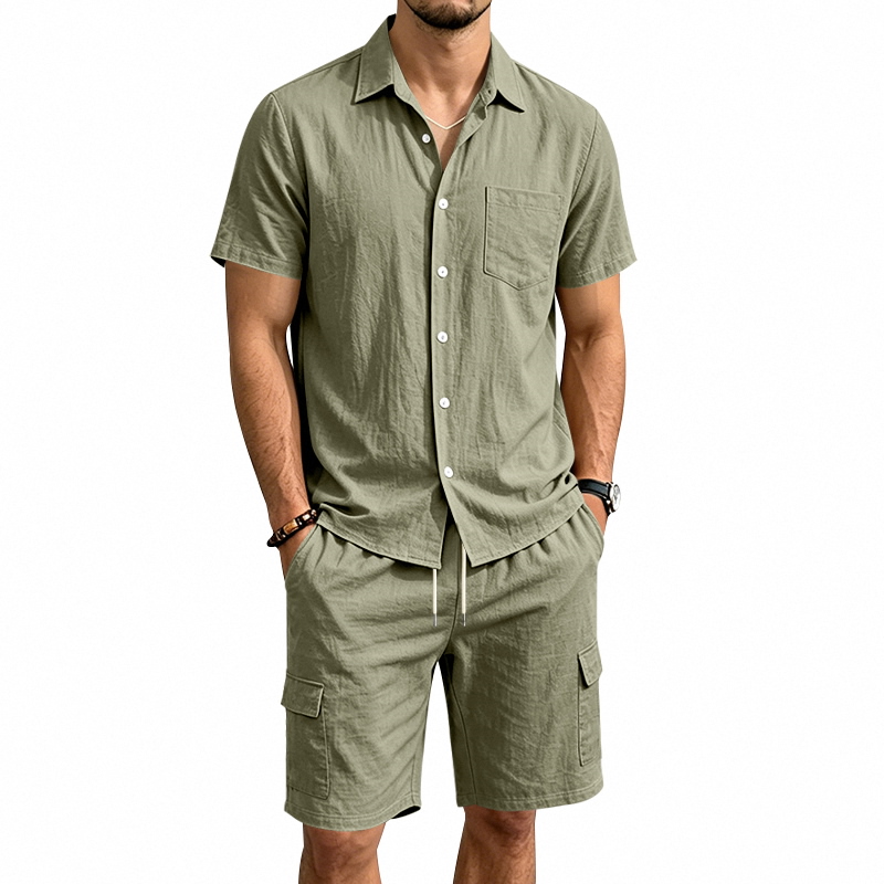 Men Summer American Linen Two  - Summer Clothing Sets Men recensie en prijs