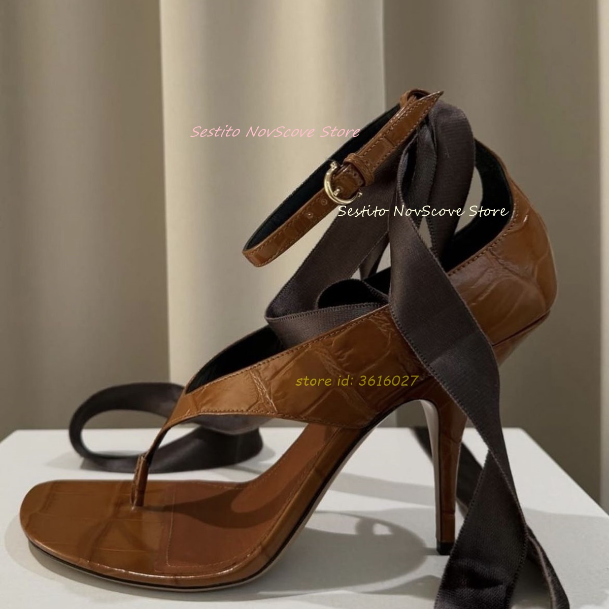 Brown Open Toe Lace Up Sandals - Summer Clothing On Sale recensie en prijs
